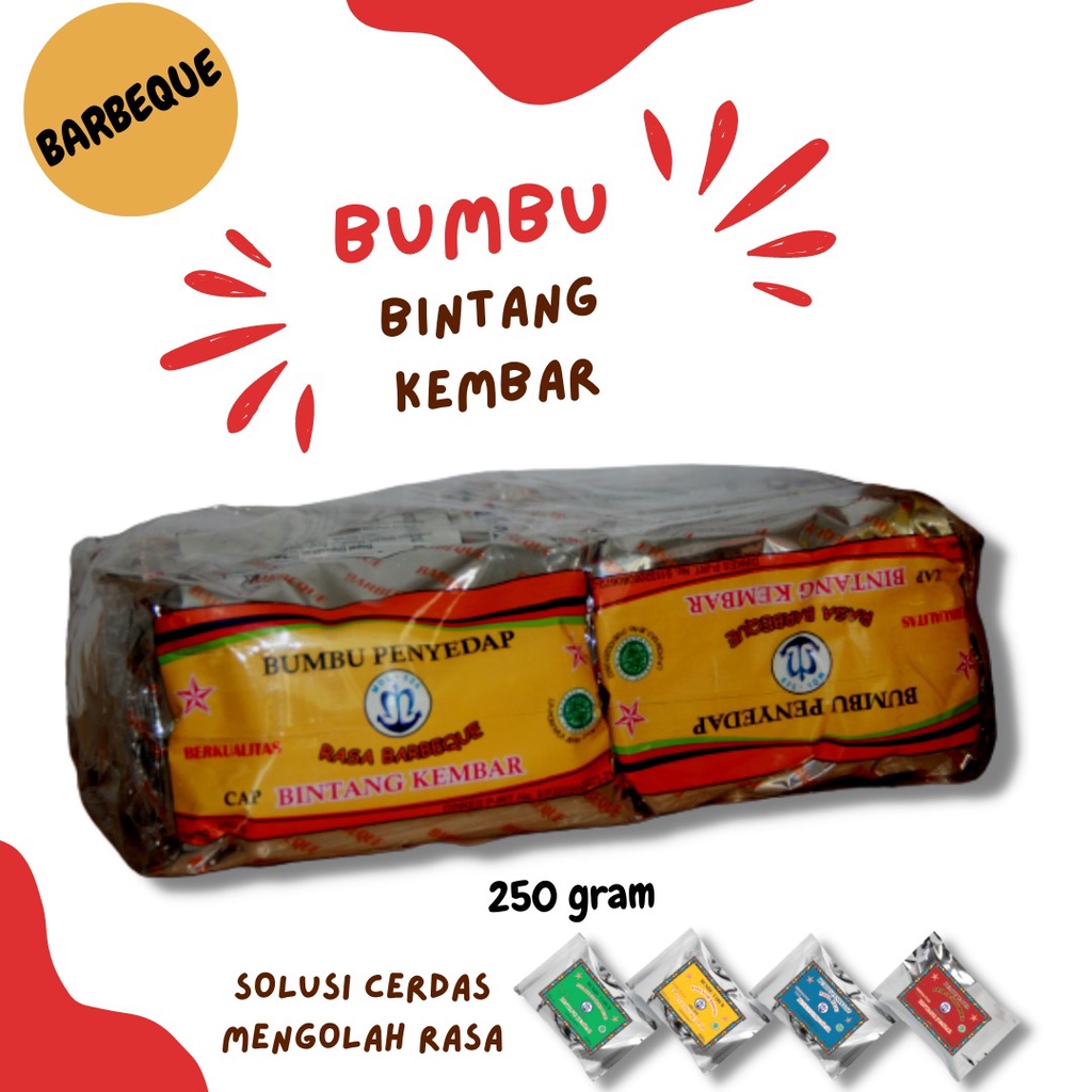 

Atom Bintang Kembar - Bumbu Tabur Dan Dapur Bubuk Aneka Penyedap Rasa Barbeque Kemasan 250 Gram - 1 Ball Isi 12 Pcs