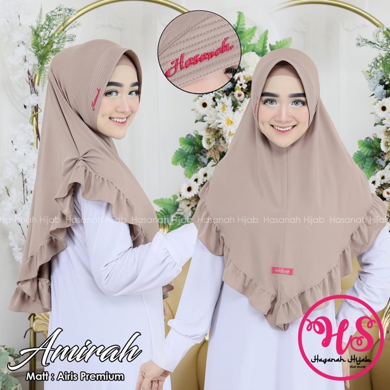 hijab jilbab bergo Hasanah Amirah instan bahan jersey airis stella wanita muslimah syari ukuran stan