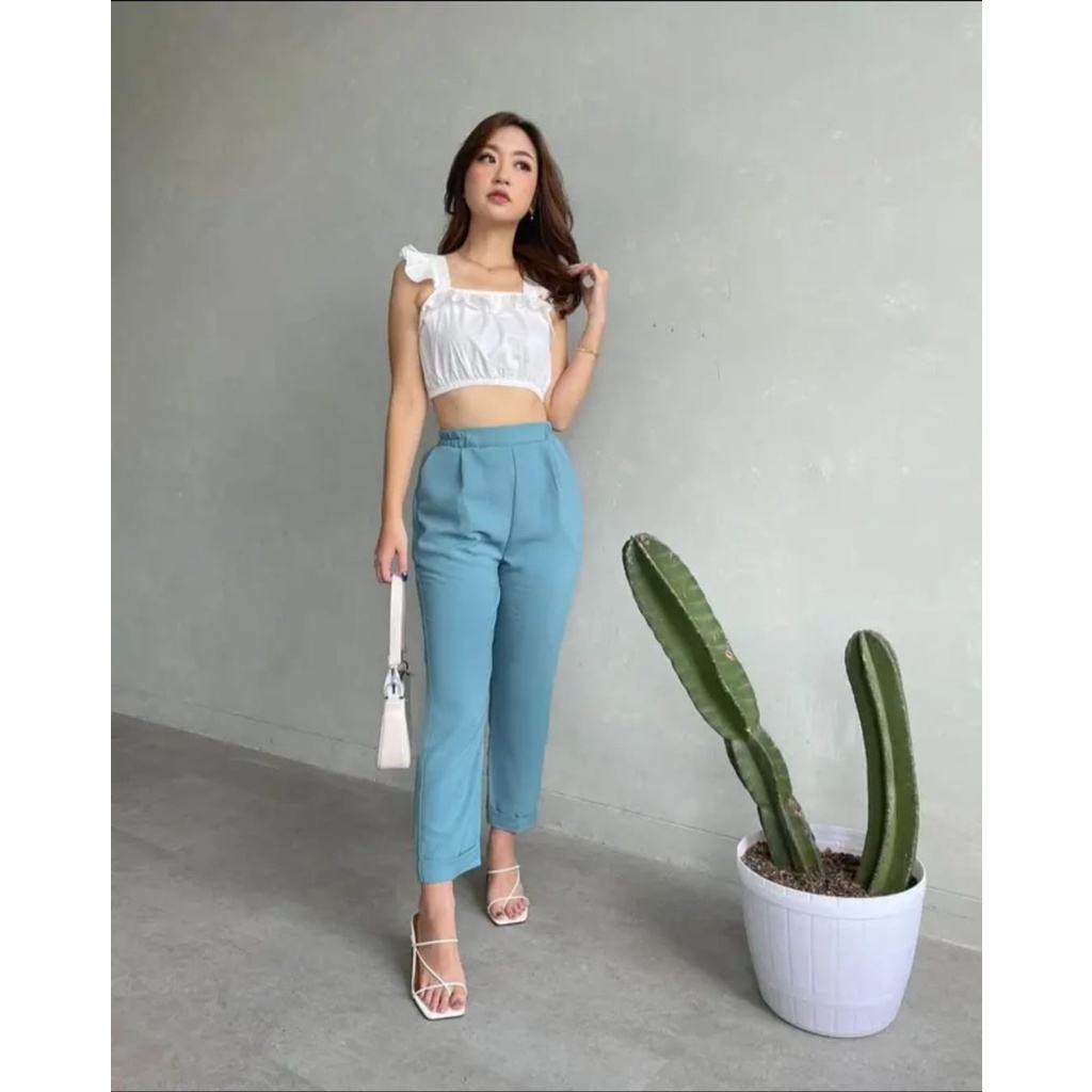 PROMO (100rb dapat 3 pcs) celana baggy pants/Grosir celana bahan baggy pants wanita size L sampai xxl