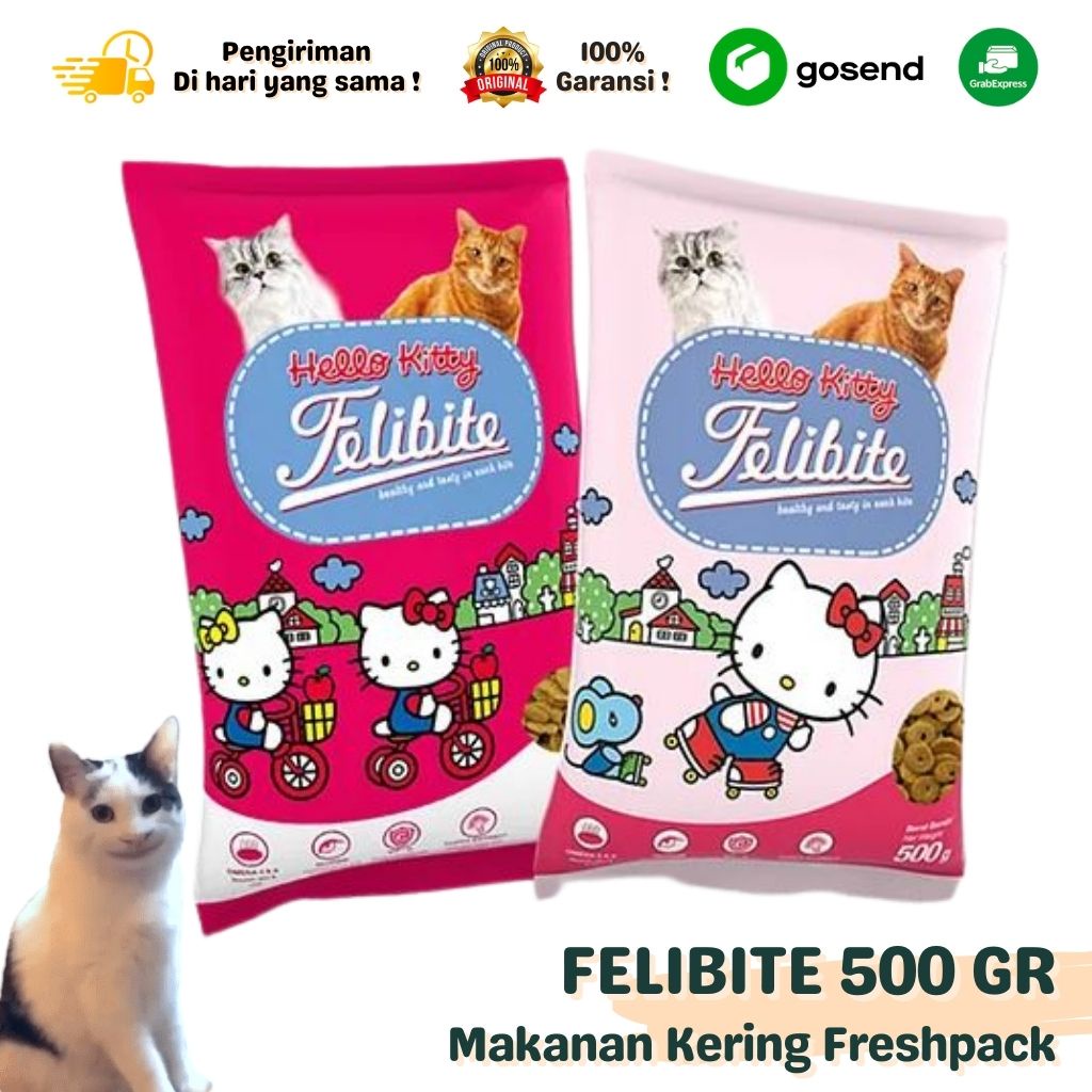 FELIBITE MAKANAN KUCING 500GR BENTUK IKAN DONAT