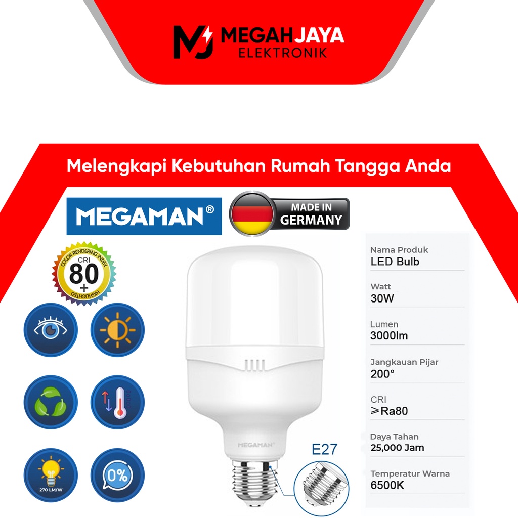 Jual LAMPU LED / BOHLAM MEGAMAN T-BULB / YTT100Z1 30W / 30 W / 30 WATT ...