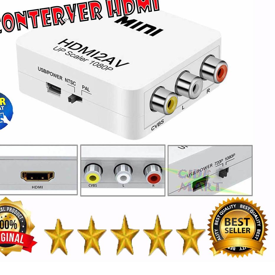 Terlaku [BISA ] HDMI TO AV / MINI BOX HDMI2AV / ANYCAST RCA CONVERTER ADAPTOR / HDMI2AV ★deb✧