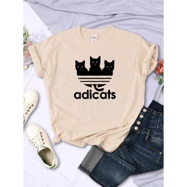 Baju Wanita Kaos Oblong Cewek Lengan Pendek Atasan Dewasa Tshirt Oversize Adicat Cod