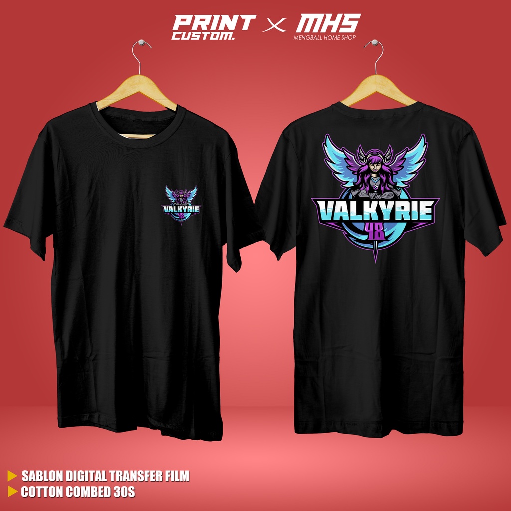 KAOS BAJU VALKYRIE 48 ESPORT LENGAN PENDEK COTTON COMBED 30S MENGBALLHOME SHOP - BAYAR DITEMPAT COD