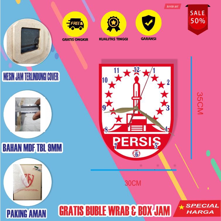 Jam Dinding Unik Dekorasi Dinding Motif Persis Solo Keren Unik Artistik Besar Terbaru