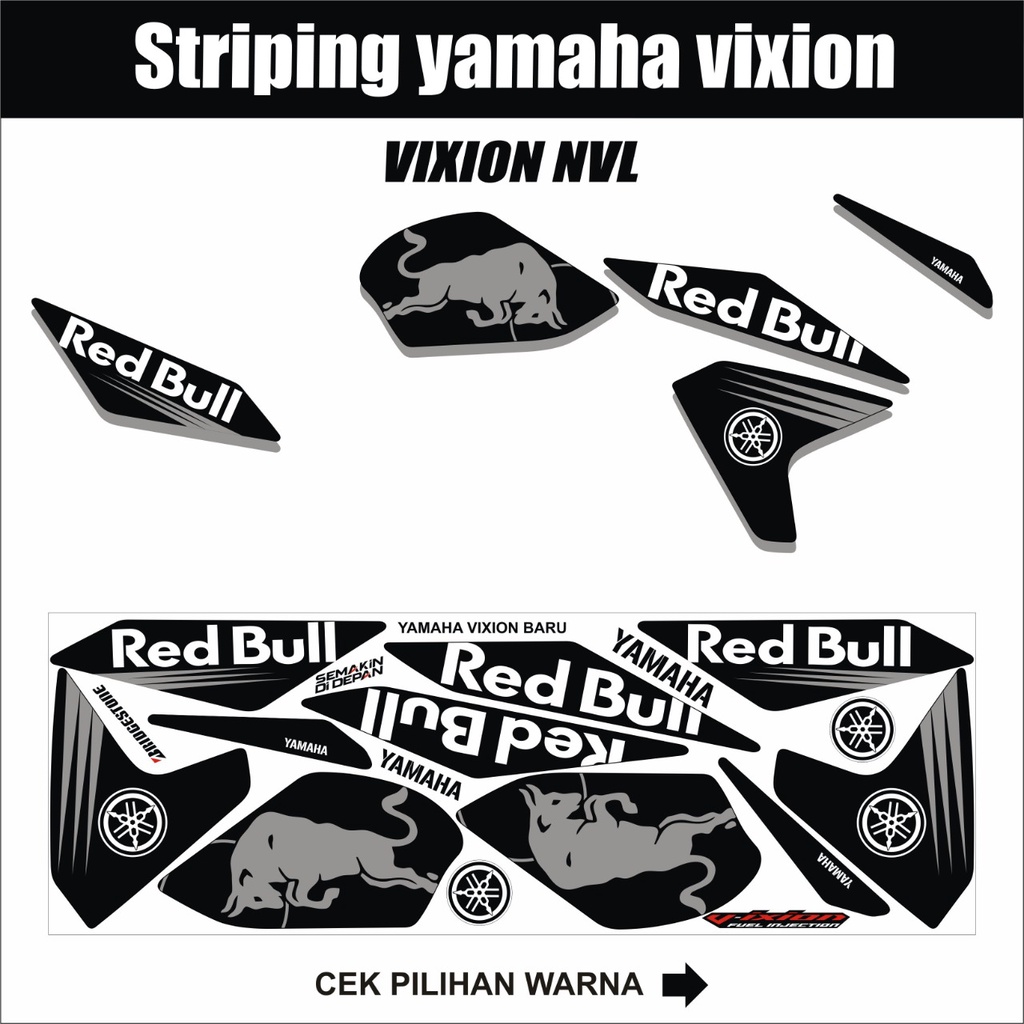 Striping motor vixion nvl redbull / decal stiker variasi yamaha new vixion lightning