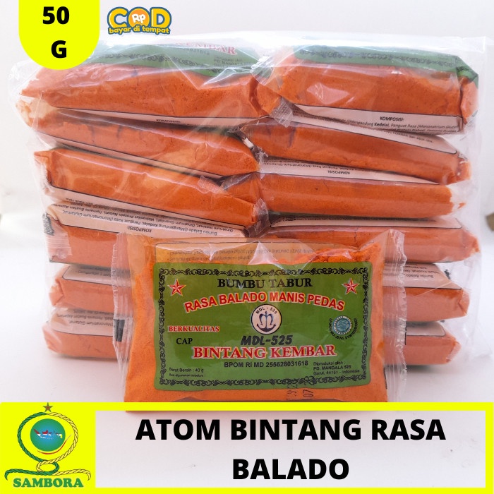 

Bumbu Tabur Atom Bintang Penyedap Rasa Balado 50g x 12 Pcs Murah I Bumbu Masak Instan Atoom Bintang Balado Manis Pedas1 Lusin 50 g Bubuk Tabur Bumbu Dapur I Sambora Jaya