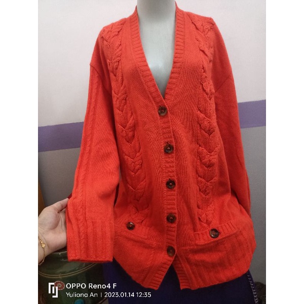 Long cardi kepang tebal Cardi rajut premium branded