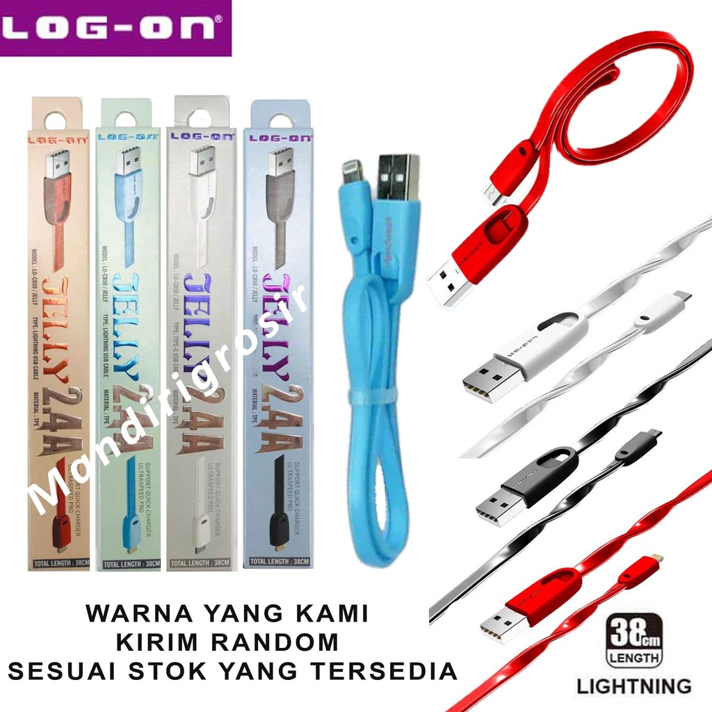 Data Cable Handphone * Log-On * Kabel Data Jelly 2.4A * Charger LO CB50