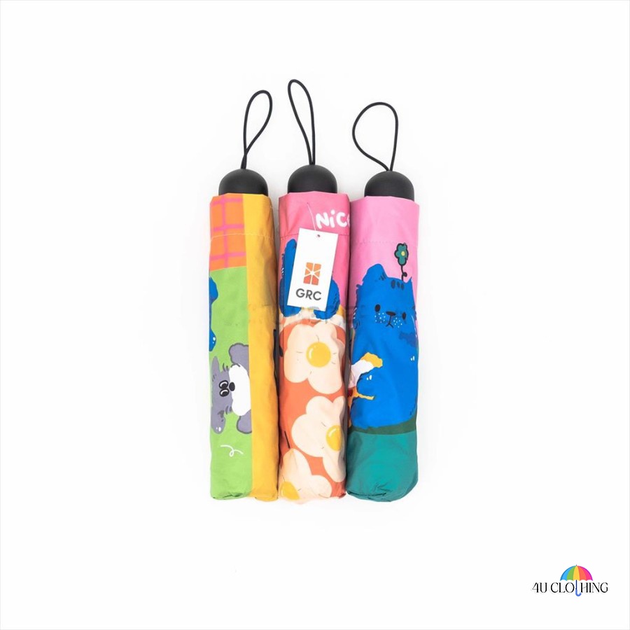 Payung Lipat / payung traveling / NEW / payung motif / payung terbaru / payung murah / payung premium / payung gambar Anjing Full Print Anti UV GRC