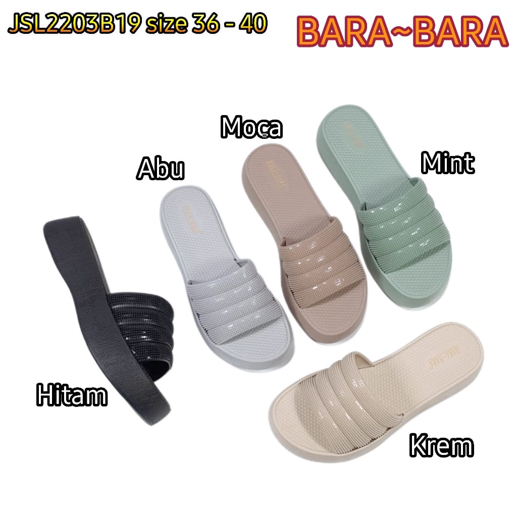 BARA BARA ORIGINAL jelly sandal karet wanita selop murah import barabara cewek JSL2203B19