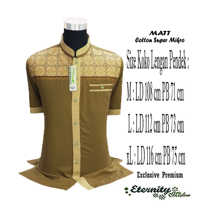 Baju Koko Pria Dewasa Koko Eternity Lengan Pendek Koko Baju COD