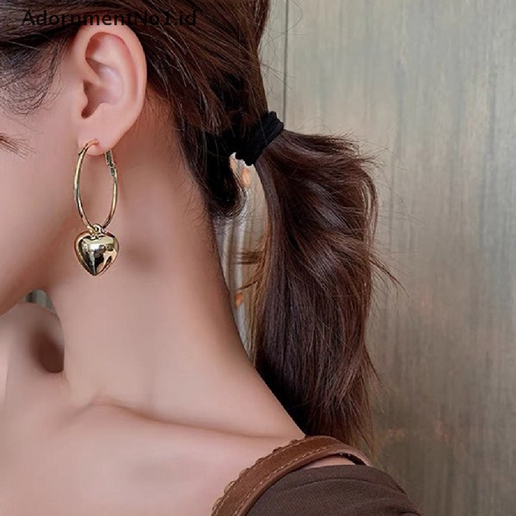 [AdornmentNo1] Anting Tusuk Hati Sederhana Untuk Wanita Warna Emas Kepribadian Stud Earrings Gadis Korea Fashion Perhiasan Hadiah Ulang Tahun [ID]