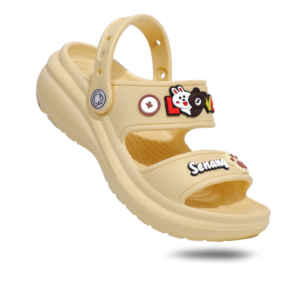 Sepatu sandal import anak cewek sandal anak-anak model slop tali belakang 321T T 30-35