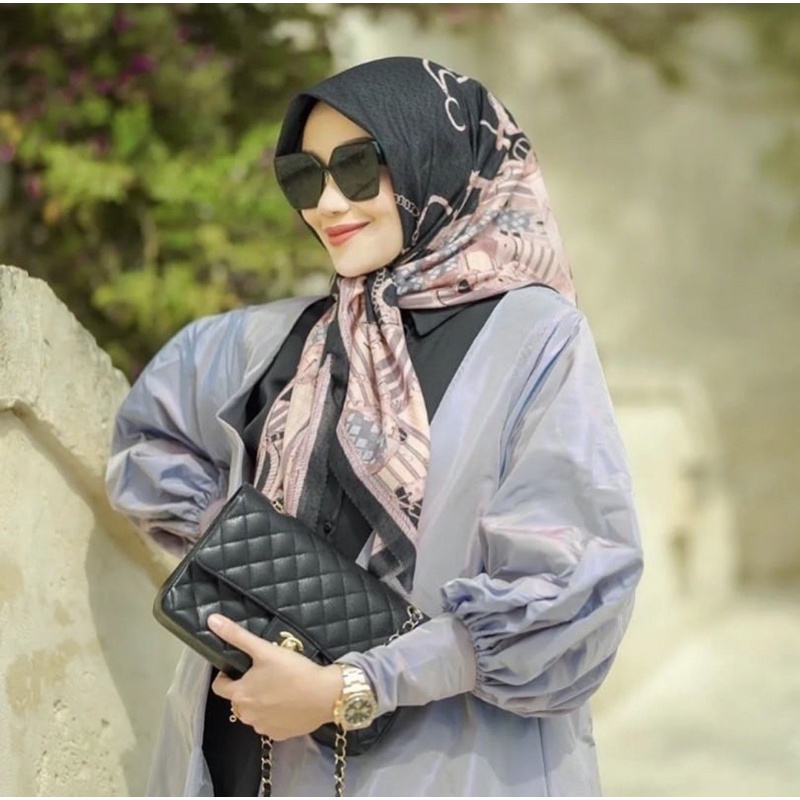 buttonscarves x dsask chain 2 la bele - nera (hitam)