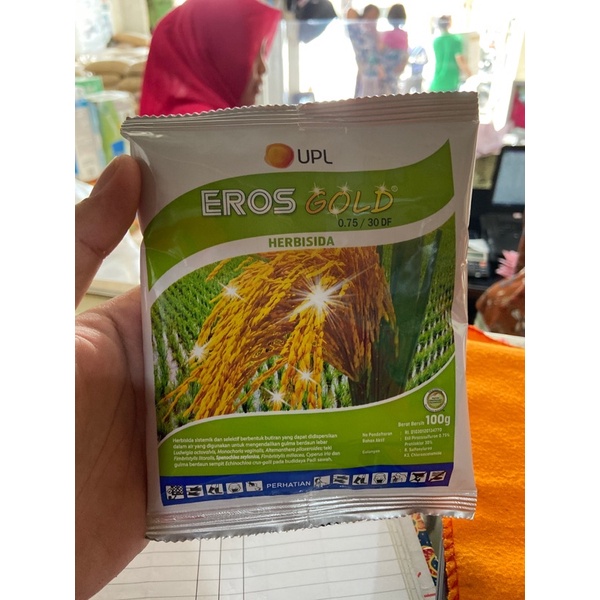 herbisida eros gold 100gram obat rumput pirazosulfuron etil dan pretilakor kemasan baru