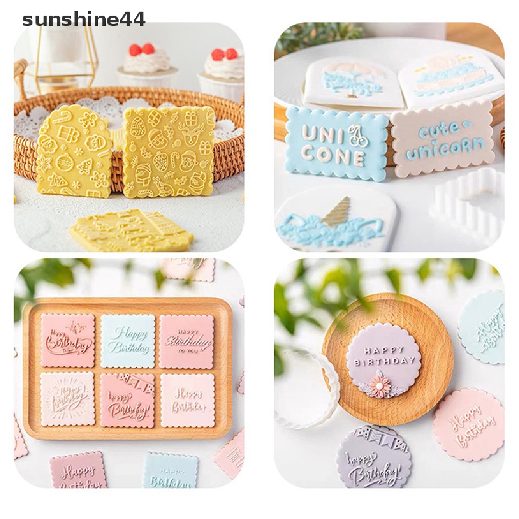 Sunshine 1PC Cetakan Biskuit Bentuk Geometris Fondant Pastry Cutter Alat Baking Cookies Mold.