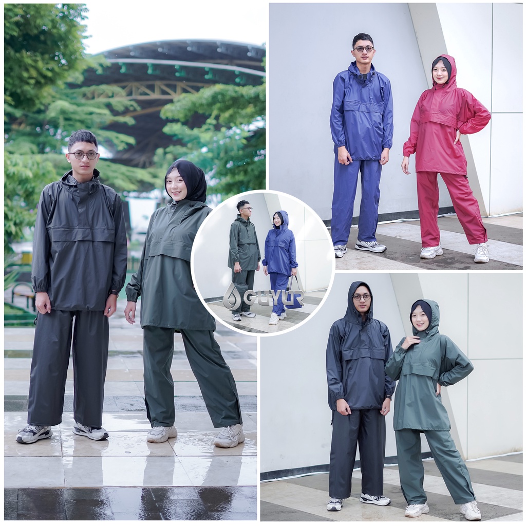 jas hujan KANGAROO RAINCOAT saku Anti Bocor kantung Kangguru Setelan Pria Wanita dewasa raincoat anti air Mantel bahab import model jaket 100% tida rembes tembus