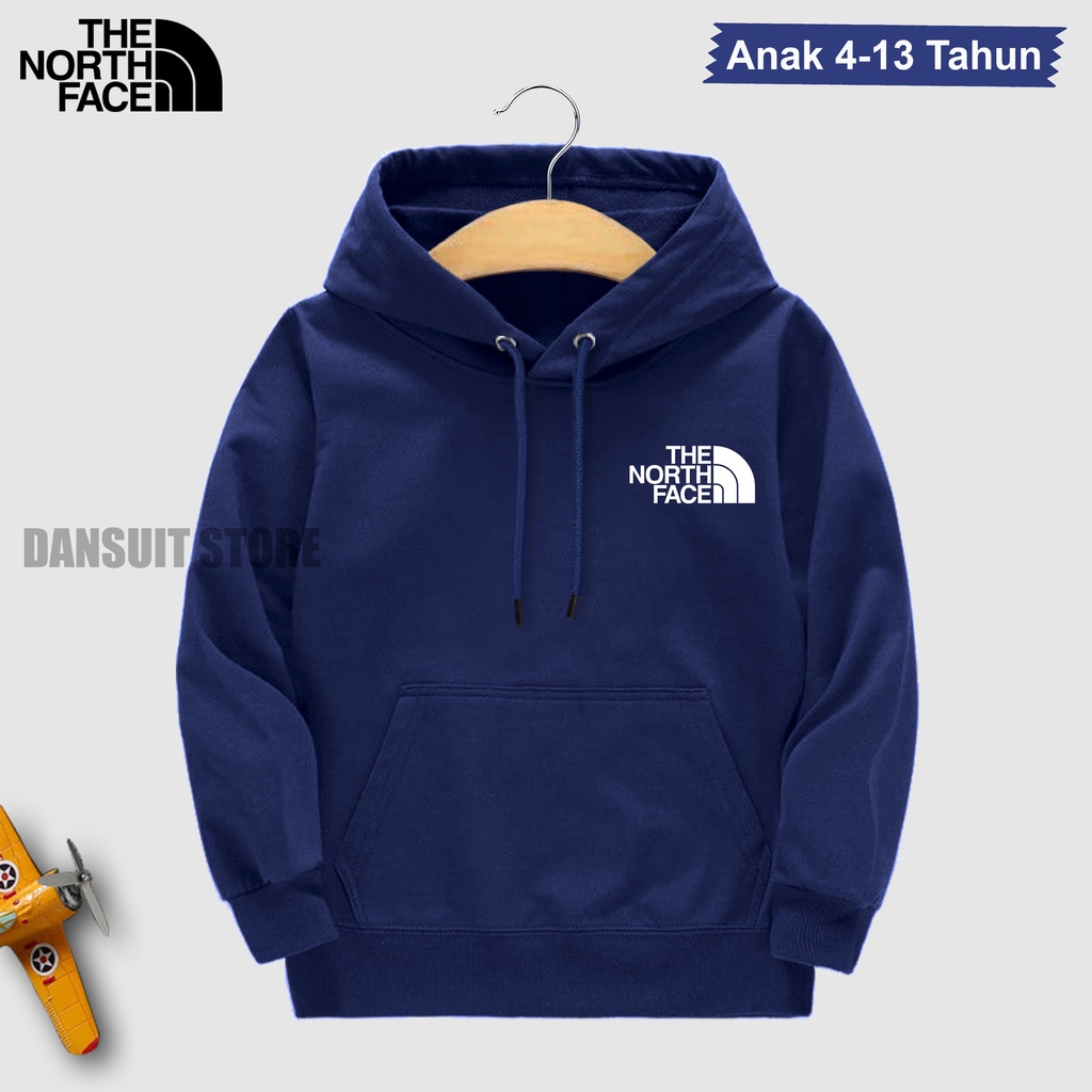 Sweater Hoodie Anak Laki-laki/Perempuan Usia 4-13 Tahun Hoodie Anak Motif Logo TNF TheNorthFace Bahan Tebal Premium