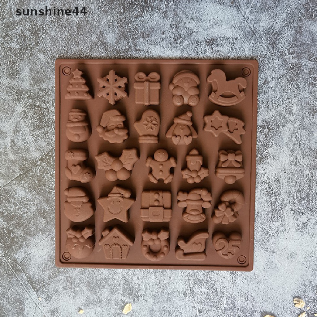 Sunshine Cetakan Biskuit Kue Coklat Silikon Natal Baru Mousse Mould DIY Alat Baking.