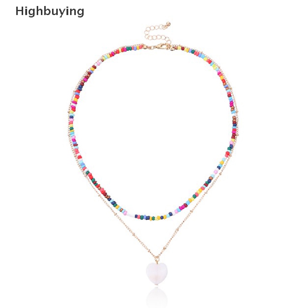 Hbid Bohemian Wanita Multicolor Manik-Manik Handmade Cinta Kalung Perhiasan Hadiah Glory