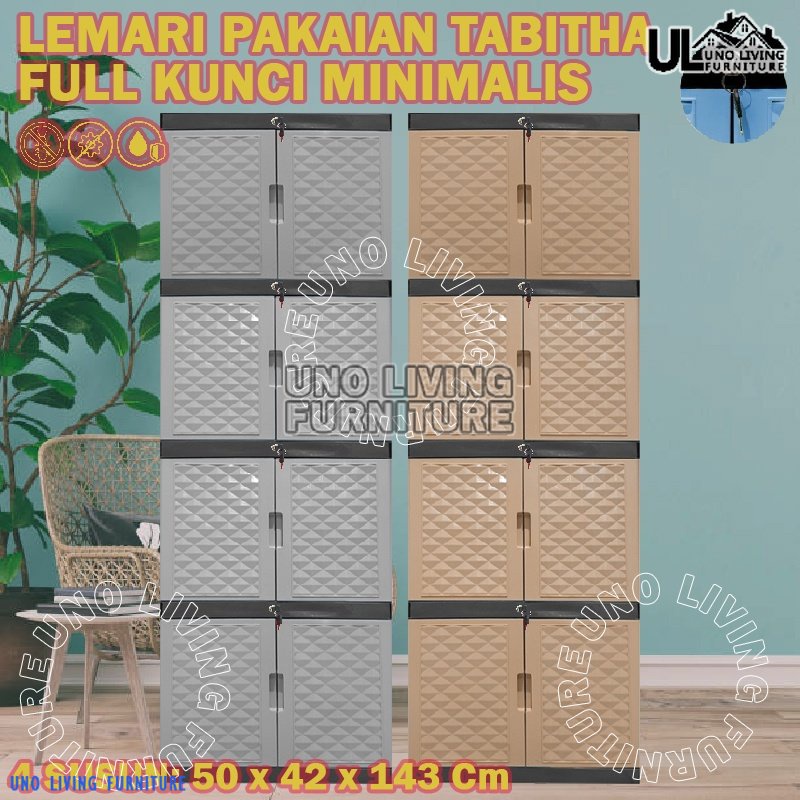 Lemari plastik mini tabitha susun 4 terbaru murah baru plast promo