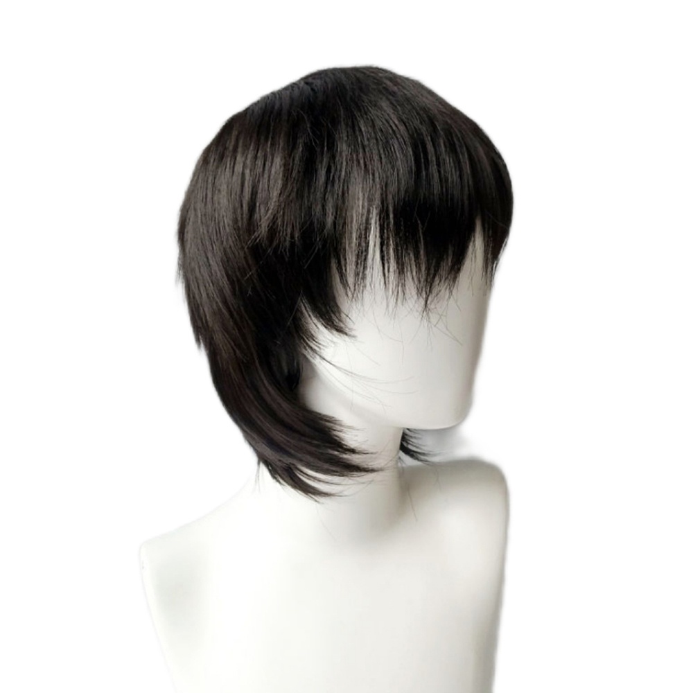 Woman man fashion Alami Sintetis Tampan Pendek Berbulu Cosplay Wig Mullet Kepala Wig