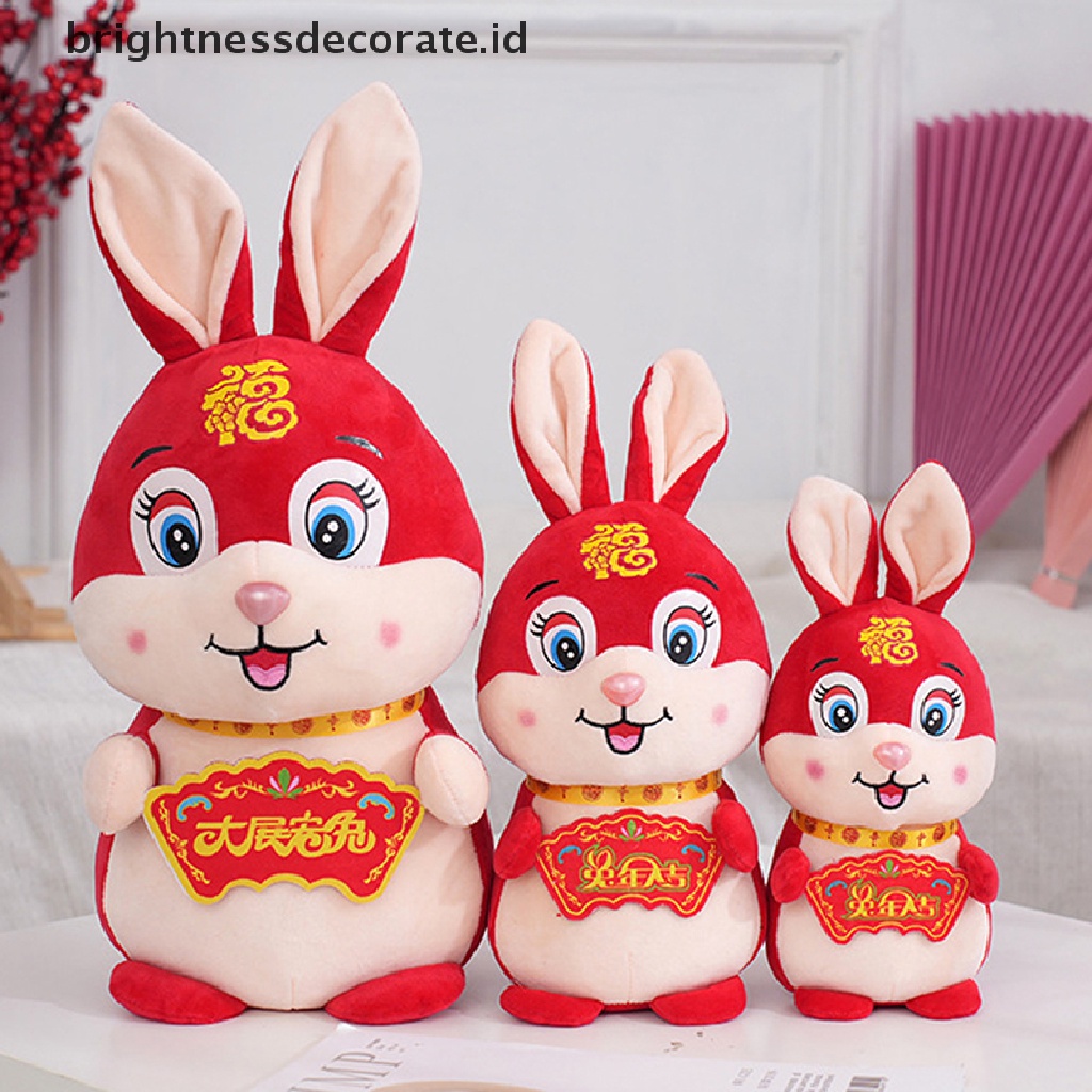 [Birth] 1pc 2023masker Tahun Kelinci Mainan Mewah Natal Tahun Boneka Keberuntungan Rabbit Toy [ID]