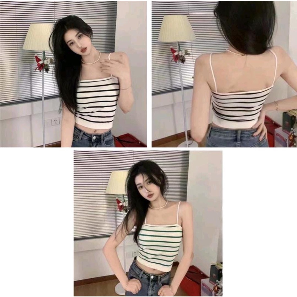 Vaya Tanktop Bra With Cup (Premium) Art 508 / Miniset Perempuan Motif Salur Super LEMBUT