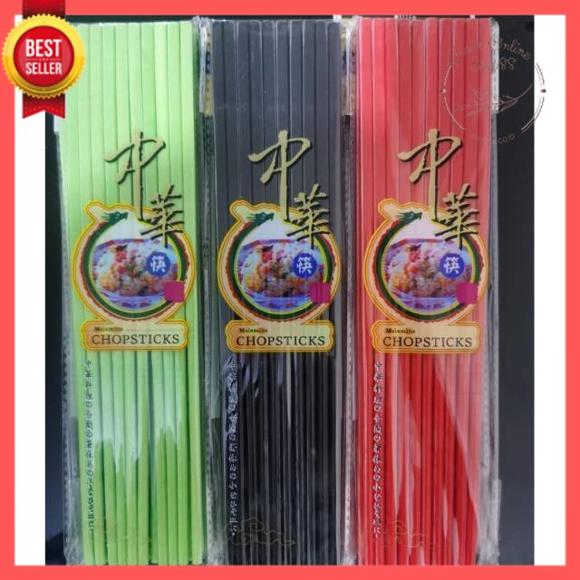 GOS -A206- Sumpit Melamin 1 Pack 10 Pasang - Sumpit Mie - Chopstick Dine Mate