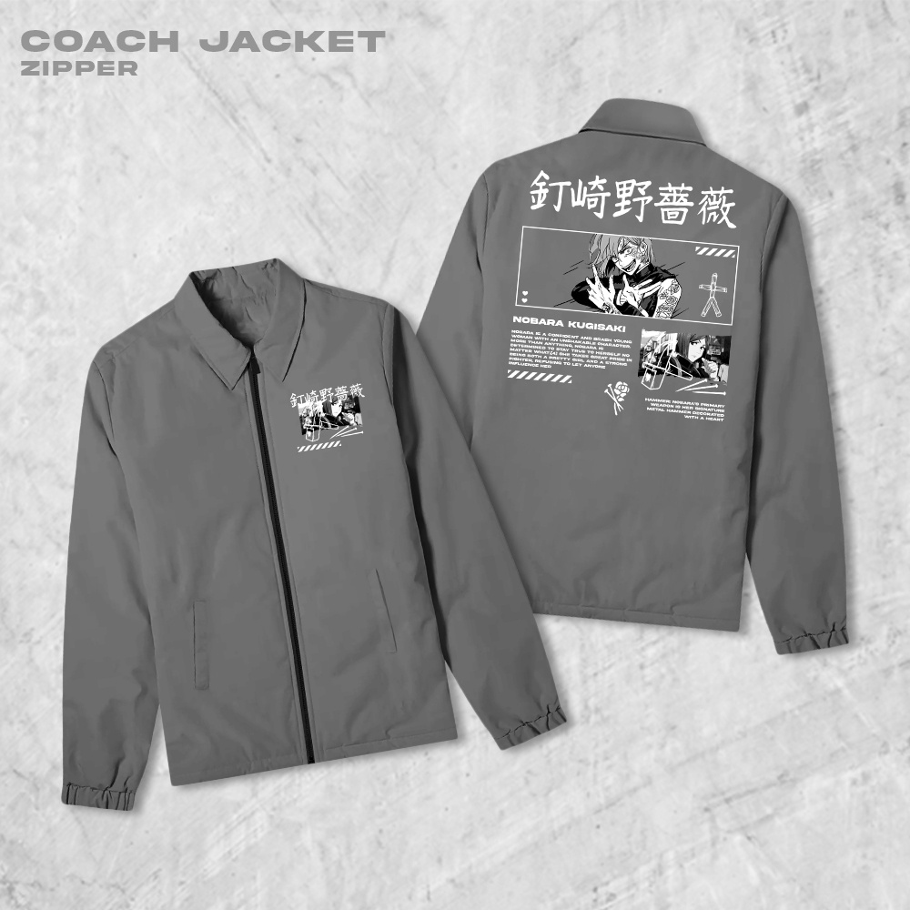 HIPNOP Nobara Coach Zipper Jaket Polos Pria Jaket Parasut Unisex