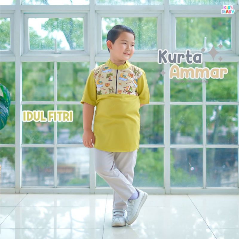 Kurta Ammar Baju Koko Anak Laki-Laki Motif Beragam