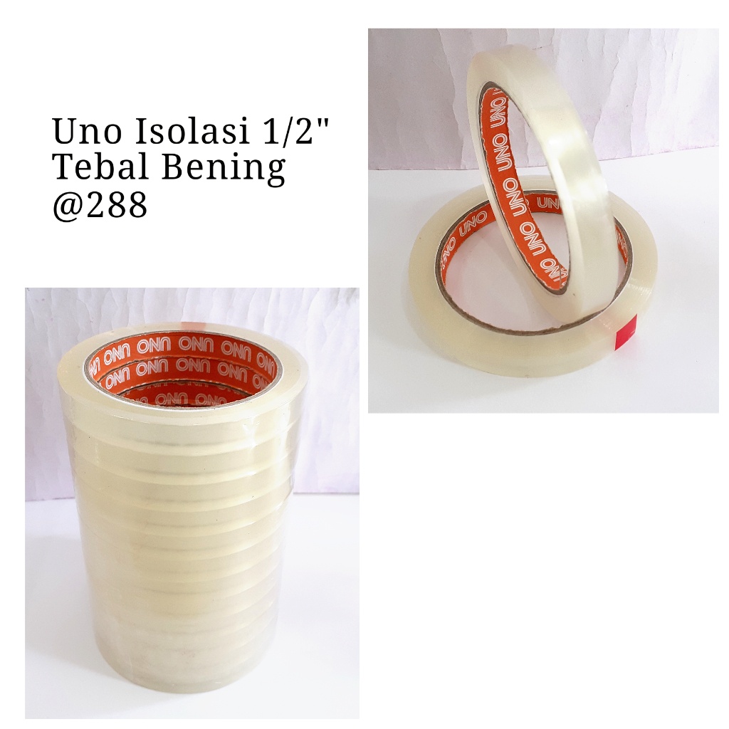 

Isolasi Bening Tebal 1/2" 12mmx72yardx40mic UNO
