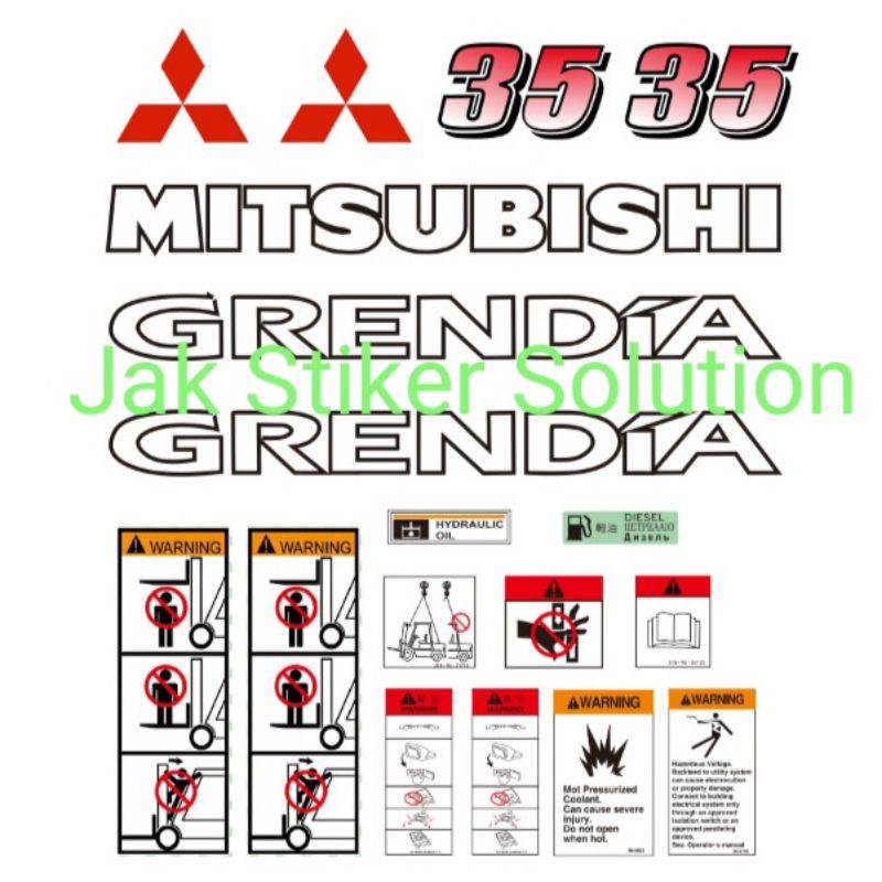 Stiker Forklift Mitsubishi Grendia 35