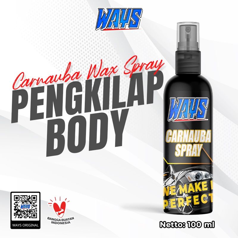 WAYS Carnauba Wax Spray pengkilap body glossy 100 ml