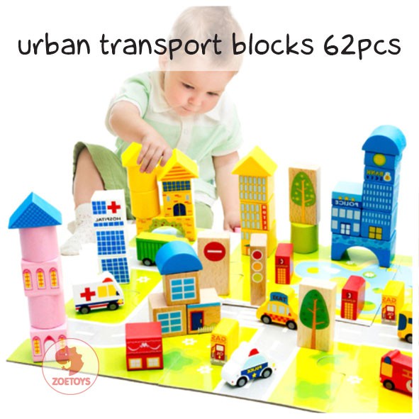 Zoetoys Urban City Building Blocks 62 pcs / 115 pcs / 120 pcs / 133 pcs / 156 pcs | Mainan Edukasi Anak | Cari Kado | Cari Kado Natal