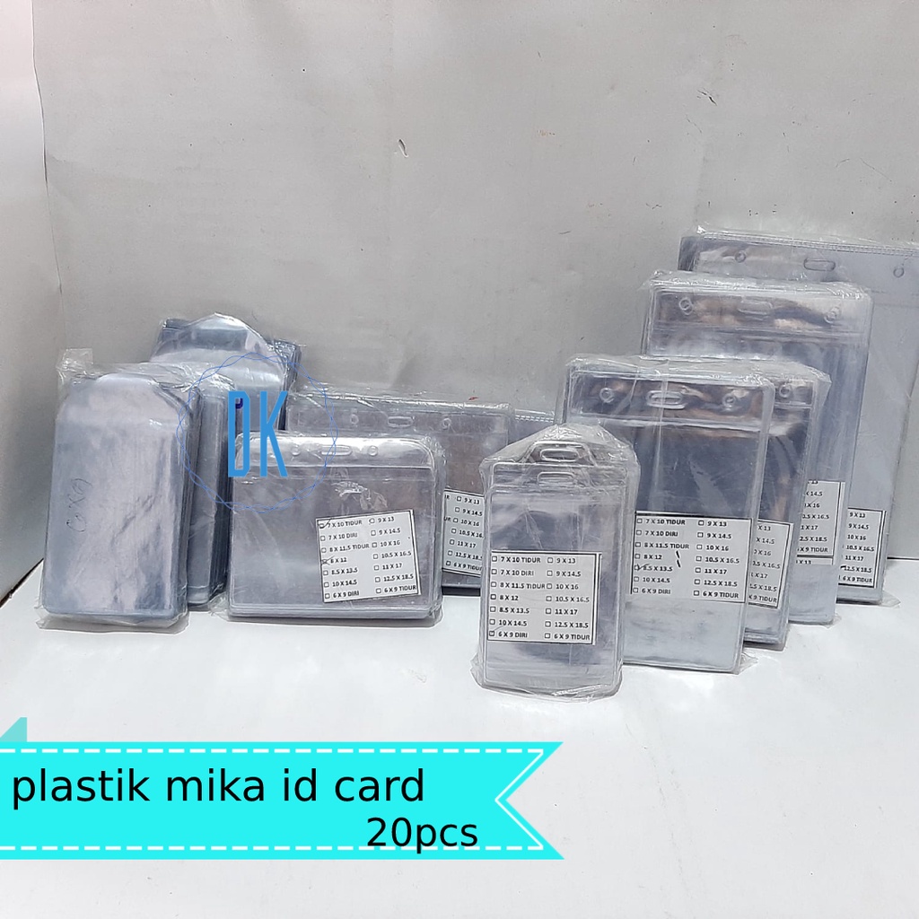 

Plastik Mika Name Tag ID Card 0,09 Micron 1 Pak Isi 20pcs