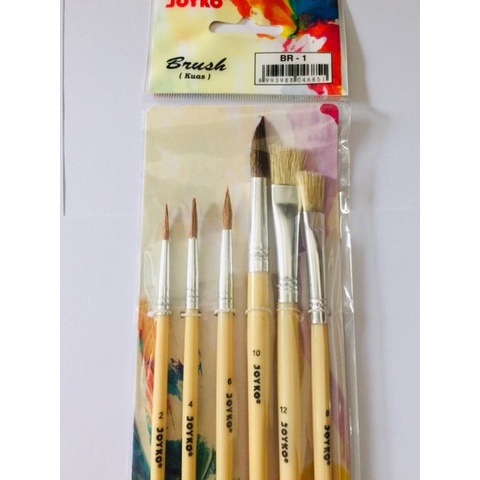 

Kulu Joyko Brush Set 6Pcs Kuas Lukis Air Akrilik Art Painting Craft Br-1