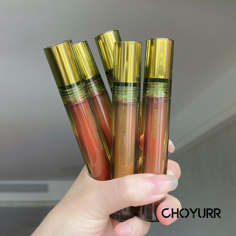 【COD】LipGloss Korean Lip Gloss Water LipGloss Mirror Transparan Lip Gloss Cahaya Air Dudu Bibir Lip Tint Gaya Retro-CH