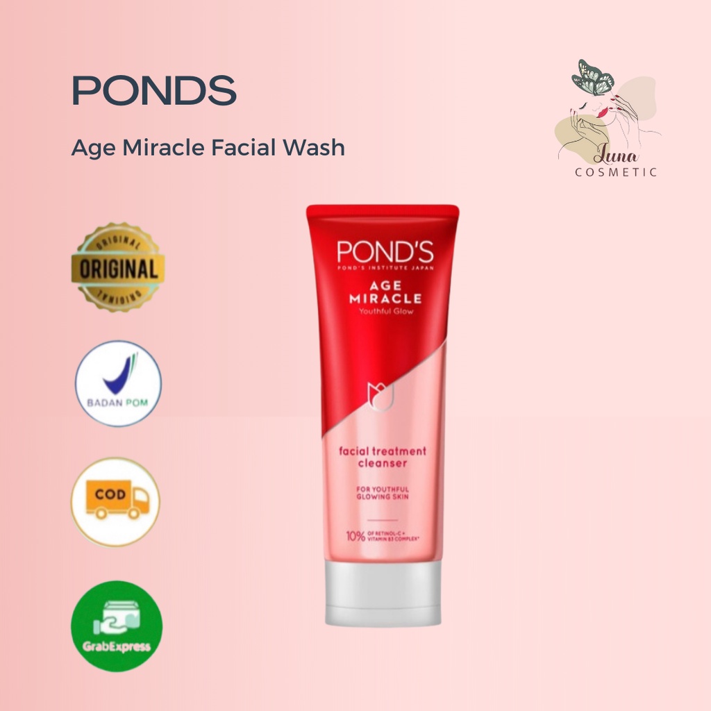 Ponds Age Miracle Facial Wash Anti Aging+Glowing with Retinol &amp; Niacinamide 100G