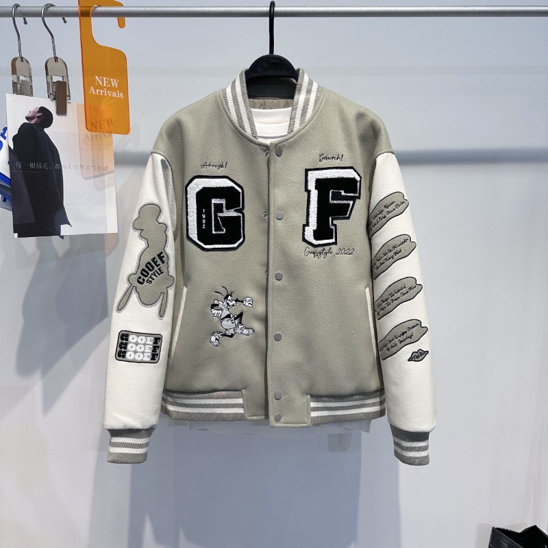 Pria Wol Bisbol Padded Katun Jaket Wol Puffer Jaket Kerah Jaket Pria B2bcc4105