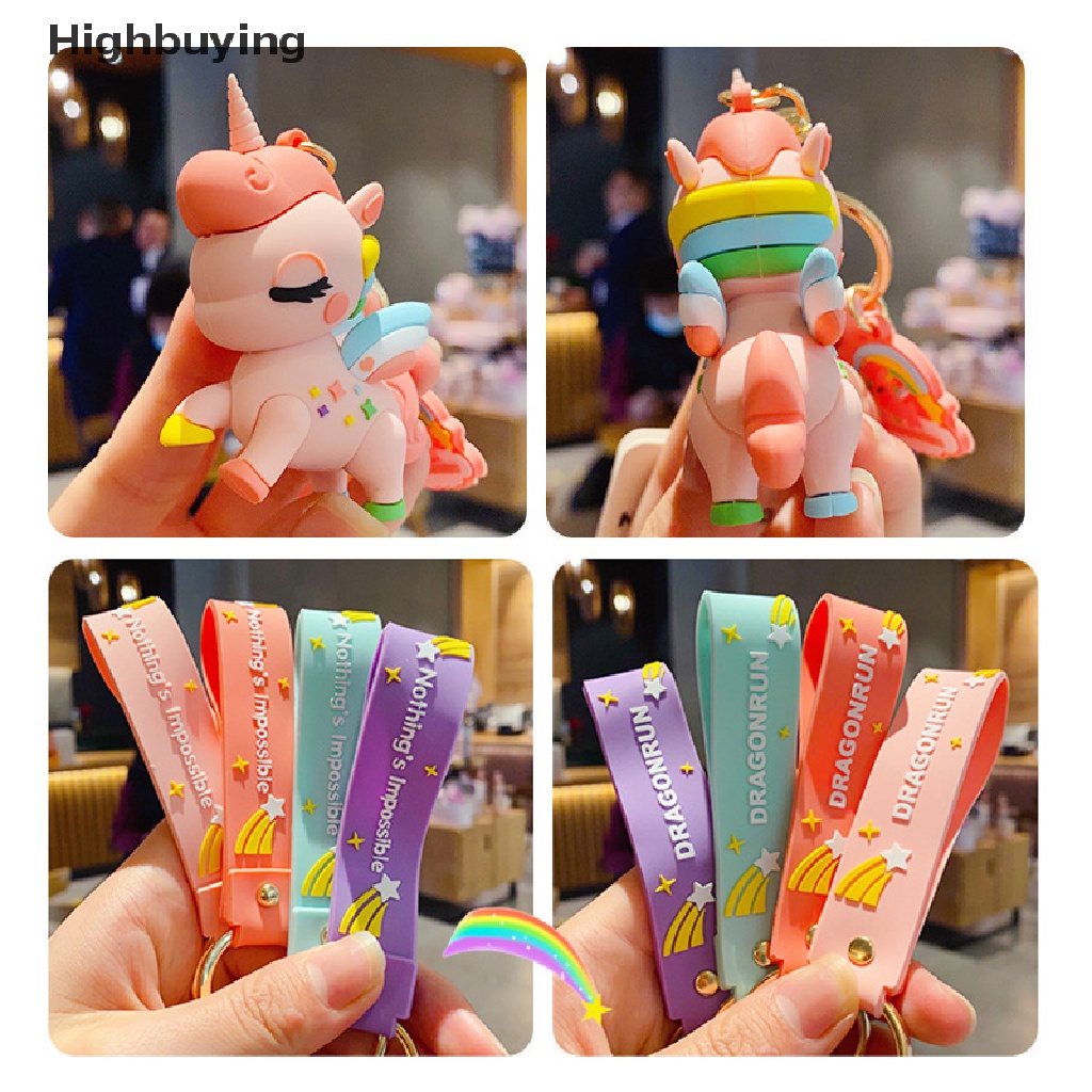 Hbid Gantungan Kunci Kartun Fairytale Rain Horse Untuk Wanita Lucu Car Keyring Bag Pendant Glory