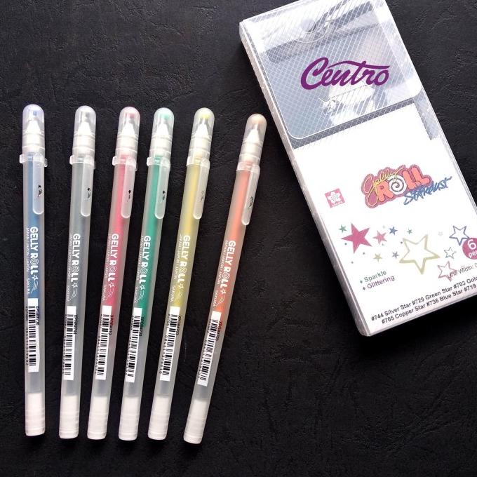 

Sakura Gelly Roll Pen Stardust Set 6 Colors Pena Bolpen Glitter DISKON