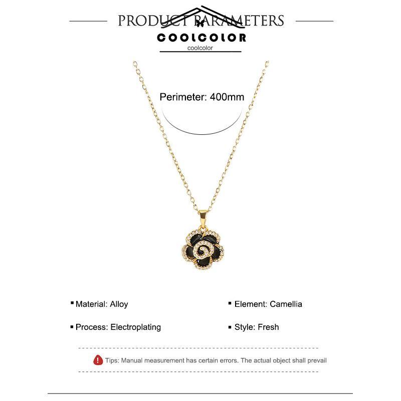 COD❤️Kalung Wanita Gaya Korea Makna Desain Camellia Liontin Rantai Selangka Untuk Perhiasan Wanita- cl