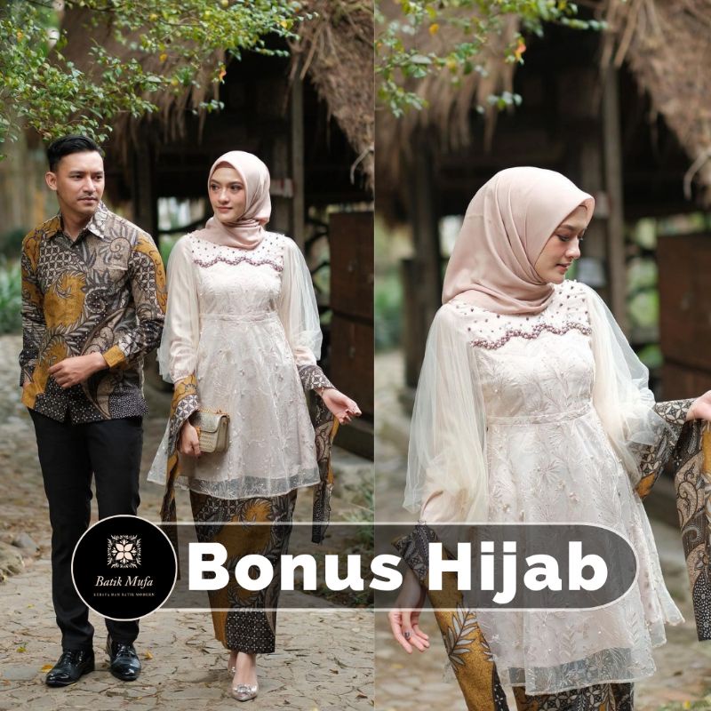 Batik couple Kebaya LUNA Latte KEBAYA MODERN Kebaya untuk lamaran kebaya wisuda tunangan