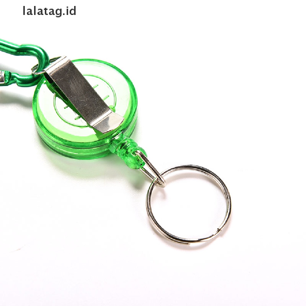 [lalatag] Colorful Retractable Strap Carabiner Klip Kartu label Gantungan Kunci Hadiah Mewah 3CC [ID]