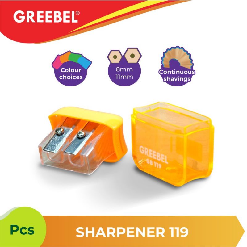 

Greebel Rautan 119 | Serutan pensil dengan dua lubang