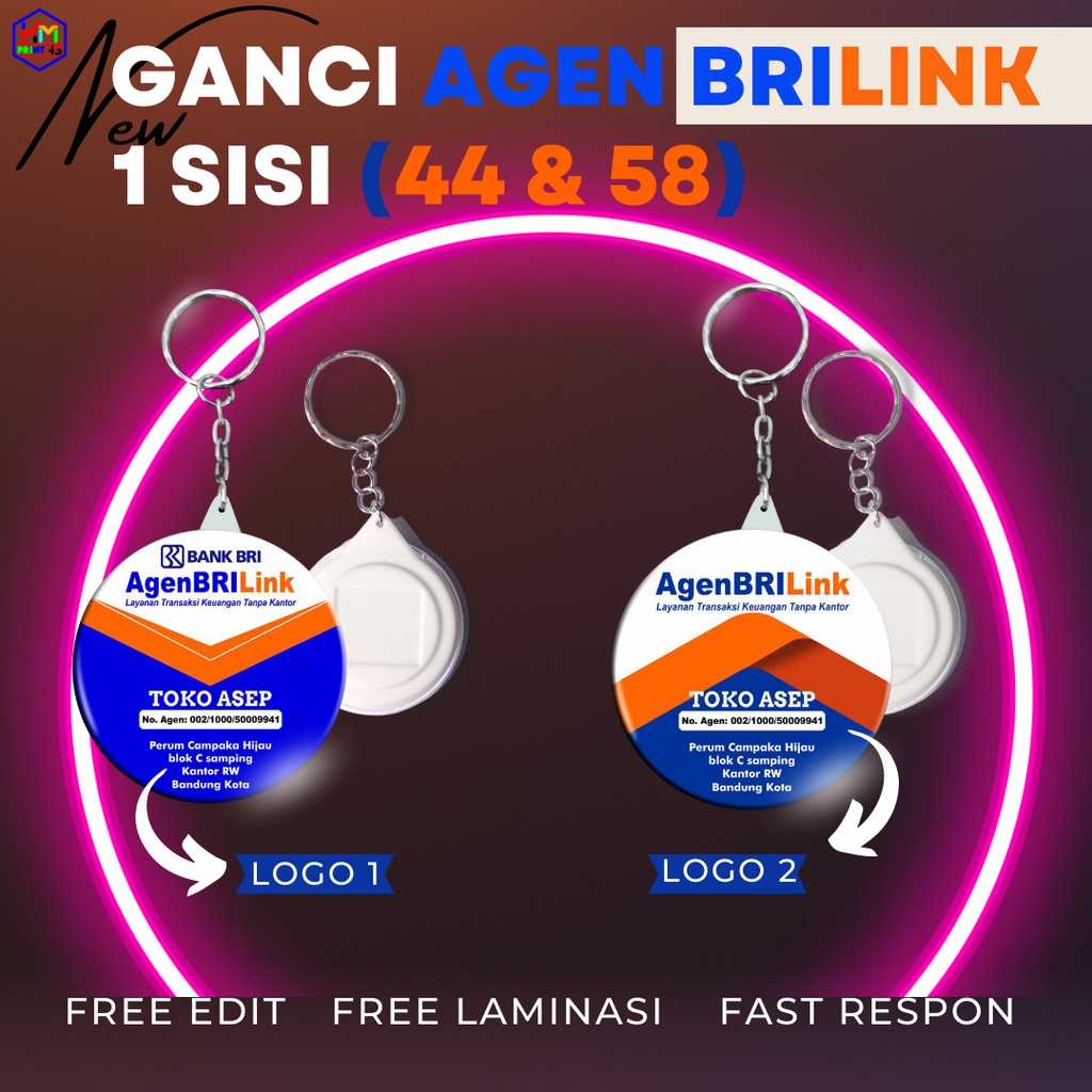 GANTUNGAN KUNCI AGEN BRILINK / GANCI BRI / GANCI AGEN BRILINK / GANCI CUSTOM / SOUVENIR AGEN BRILINK