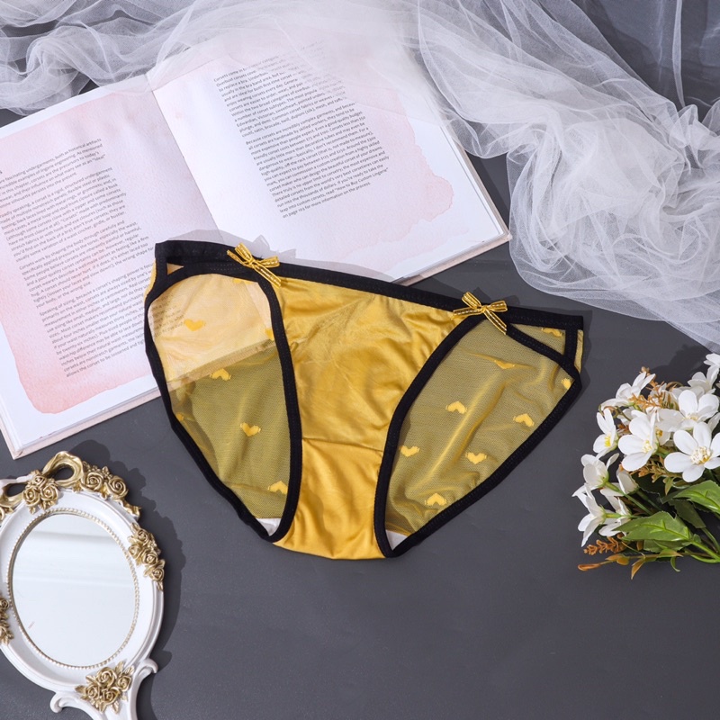 MAPPLEQUIN [LADYLOVE]  Breathable Mesh Bowknot Panties - Celana Dalam Wanita - Seamless Panties - Se