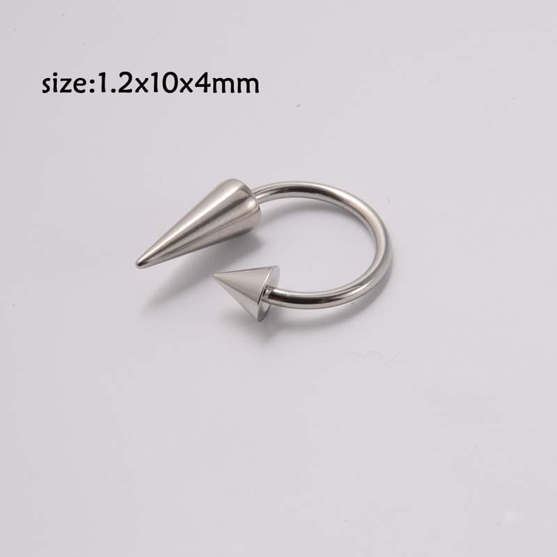 1biji Stainless Steel Meruncing Cincin Bibir Kepribadian Punk Keren Tapal Kuda Bibir Kuku Hidung Cincin Setan Ding Piercing 16Gauge Cincin Tulang Telinga